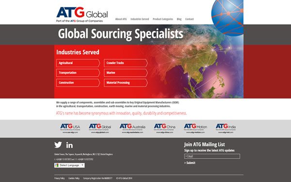 Responsive website development for ATG Global